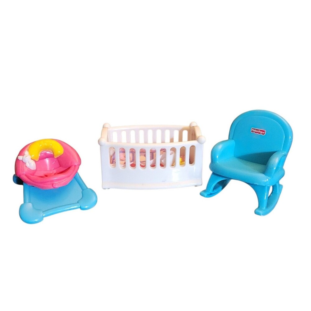 Fisher Price My First Dollhouse Nursery Accessories Crib Rocking Chair Bouncer